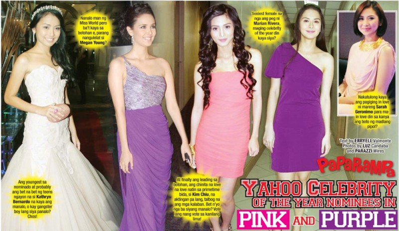 Yahoo Celebrity of the Year Nominees in Pink and Purple