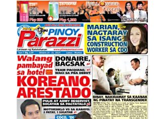Past Issue Pinoy Parazzi Vol 7 Issue 129 October 20 – 21, 2014