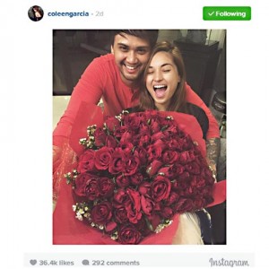Photo grabbed from: @coleengarcia "This guy came back from Dangwa at 2am on their busiest day of the year to personally have this bouquet of 100 Ecuadorian roses arranged. Gaaaahhhh kilig. Y so sweet @billyjoecrawford Happy hearts day from us! " 