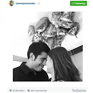 Photo grabbed from: @iammajasalvador Wala na akong ma-sey sa caption ni Maja Salvador sa napakatamis na picture na itey! Nakakaloka! "The world cannot see you the way I do, all their eyes aren't worth the way i see you mine...." thank you my ironman sa laging pagbigay sakin ng magandang regalo ang iyong pagmamahal at paglagay saking mga labi ng matamis na ngiti #valentinesday," 