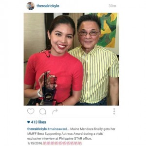 therealrickylo Instagram post with Maine Mendoza