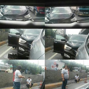 Photo Collage Of Alden Richards' Damaged Car