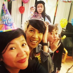 Vice Ganda a.k.a. Ang Munting Prinsesa with friends on his birthday surprise