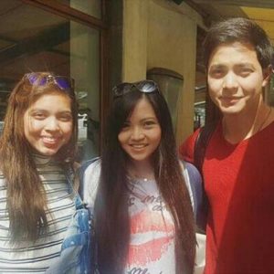 Maine Mendoza and Alden Richards with fan Kristina Amado in Italy (photo courtesy of Instagram: kristinaamado)