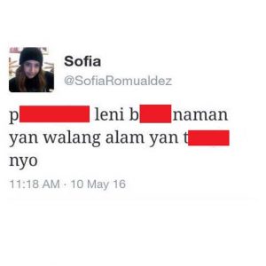 Sofie Romualdez' tweet