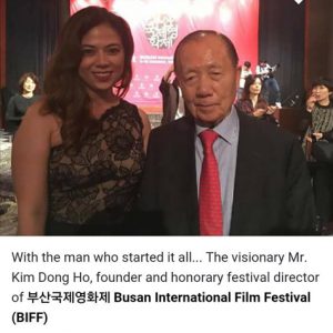 Film Development Council of the Phillipines Chairman Liza Diño with Kim Dong Ho of Busan International Film Festival