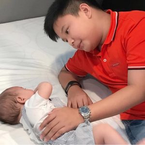 Bimby Aquino and baby brother Michael James