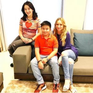 Kris Aquino and son Bimby Aquino with Michela Cazzola