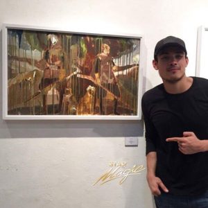Xian Lim with his art piece “Hunters”