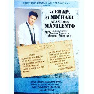 Poster of Michael Pangilinan’s free birthday concert